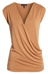 Rag & Bone Christy Draped Surplus Top In Ltbrown