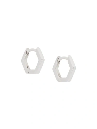Astley Clarke Plain Mini Honeycomb Hoop Earrings - Metallic