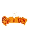 Jacquemus La Brassiere Artichaut Canvas Ruffle Top In Yellow & Orange