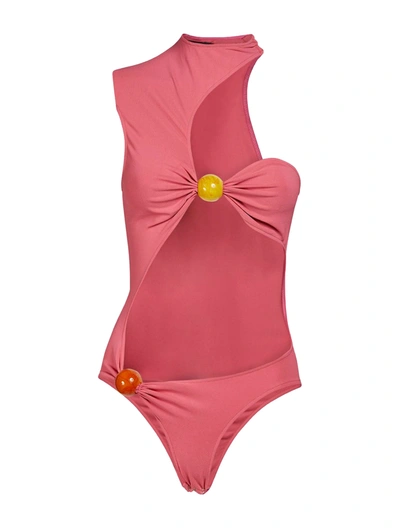 Jacquemus Pink Le Raphia 'le Body Perola' Bodysuit