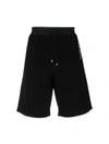 Saint Laurent Logo Cotton Shorts In Black