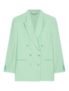 Stella Mccartney Oversized Double-breasted Blazer In Fluo Mint