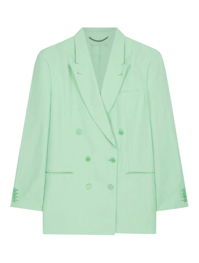 Stella Mccartney Oversized Double Breasted Jacket In Fluo Mint