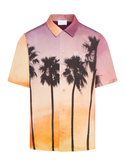 Blue Sky Inn Sunset Palms Short Sleeve Button-up Shirt In Multicolour