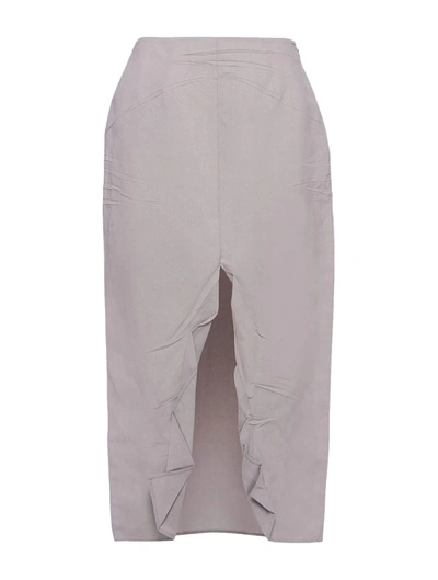 Prada Triangle-logo High-waisted Skirt In Metallic