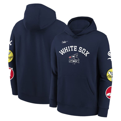 Nike Youth  Navy Chicago White Sox Rewind Lefty Pullover Hoodie In Blue