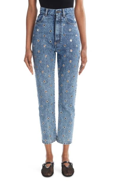 Alaïa Blue Eyelet Jeans