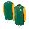 NIKE NIKE GREEN OAKLAND ATHLETICS AUTHENTIC COLLECTION DUGOUT PERFORMANCE FULL-ZIP JACKET