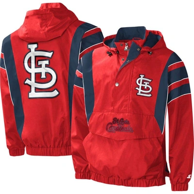 Starter Red St. Louis Cardinals Impact Hoodie Half-zip Jacket