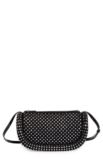 Jw Anderson Bumper-12 Crystal-embellished Crossbody Bag In Black