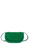 Jw Anderson The Bumper Crystal Embellished Leather Shoulder Bag In Bright Green