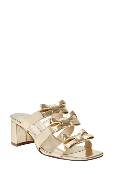 Katy Perry Women's The Tooliped Block Heel Bow Sandals In Gold