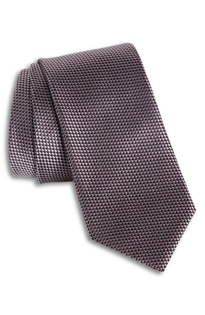 Zegna Paglie Two-tone Basketweave Silk Tie In Medium Pink