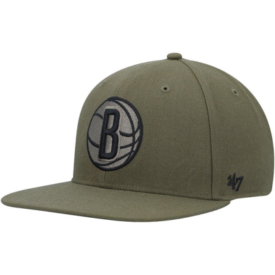 47 ' Olive Brooklyn Nets Ballpark Camo Captain Snapback Hat
