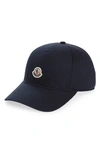 Moncler Logo Patch Baseball Cap In Blue