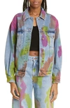 PALM ANGELS TIE DYE DENIM JACKET