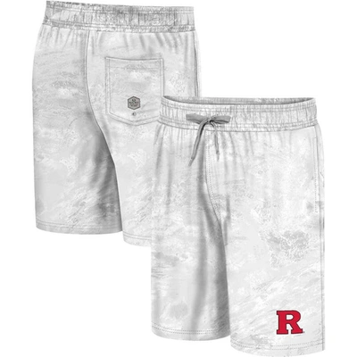 Colosseum White Rutgers Scarlet Knights Realtree Aspect Ohana Swim Shorts