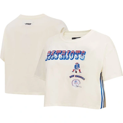 Pro Standard Cream New England Patriots Retro Classic Boxy Cropped T-shirt