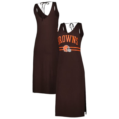 G-iii 4her By Carl Banks Brown Cleveland Browns Training V-neck Maxi Dress