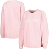 Pressbox Pink Wisconsin Badgers Comfy Cord Bar Print Pullover Sweatshirt In Pink