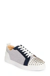 Christian Louboutin Louis Junior Spikes Orlato Sneaker In Version Navy