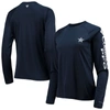 Columbia Women's  Navy And White Dallas Cowboys Tidal Omni-shade Raglan Long Sleeve T-shirt In Navy
