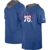 NEW ERA NEW ERA ROYAL PHILADELPHIA 76ERS ACTIVE HOODIE T-SHIRT