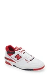 New Balance 550 Basketball Sneaker In White/ Team Red