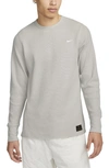 Nike Men's Life Long-sleeve Heavyweight Waffle Top In Grey