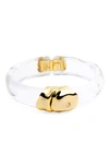 Alexis Bittar Molten 14k Goldplated Hinged Lucite Bracelet In Gold