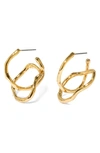 Alexis Bittar Twisted Gold Interlock Hoop Earrings In Gold