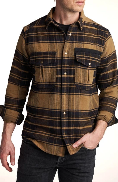 Rowan Axel Flannel Shirt Jacket In Umber Plaid