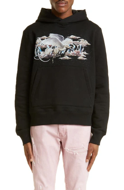 Amiri Black Pegasus Script Hoodie