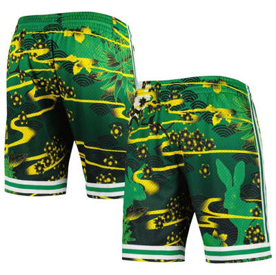 Mitchell & Ness Men's  Kelly Green Boston Celtics Lunar New Year Swingman Shorts
