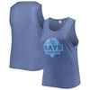 Soft As A Grape Navy Tampa Bay Rays Plus Size High Neck Tri-blend Tank Top In Navy