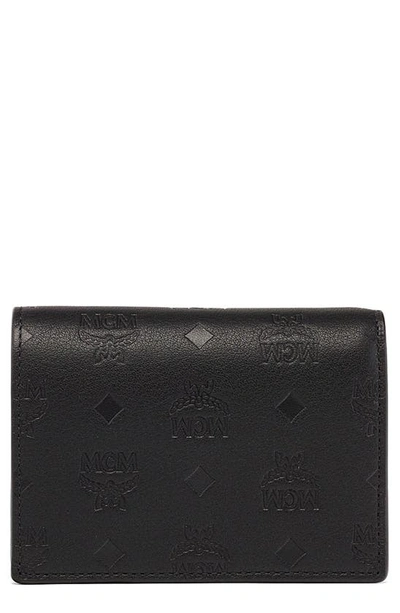 Mcm Aren Flap Trifold Mini Wallet In Black