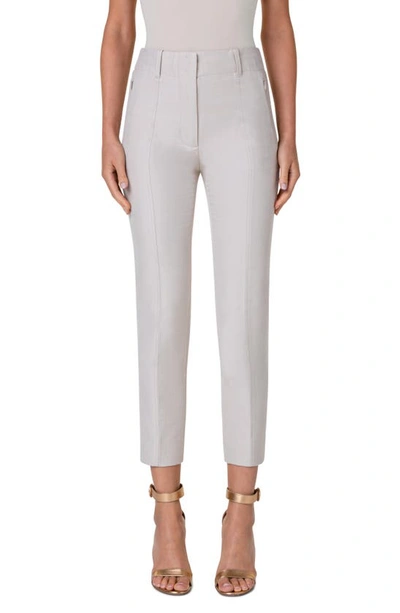 AKRIS CONNOR COTTON & SILK BLEND ANKLE PANTS