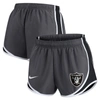 NIKE NIKE CHARCOAL LAS VEGAS RAIDERS LOGO PERFORMANCE TEMPO SHORTS