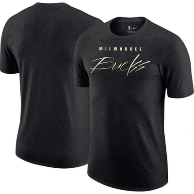 Nike Milwaukee Bucks Courtside  Men's Nba Max90 T-shirt In Black