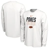 NIKE WHITE OKLAHOMA STATE COWBOYS 2023 ON COURT BENCH LONG SLEEVE T-SHIRT