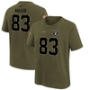 NIKE YOUTH NIKE DARREN WALLER OLIVE LAS VEGAS RAIDERS 2022 SALUTE TO SERVICE NAME & NUMBER T-SHIRT