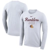 NIKE WHITE LOYOLA CHICAGO RAMBLERS 2023 ON COURT BENCH LONG SLEEVE T-SHIRT