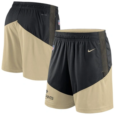 Nike Men's Dri-fit Primary Lockup (nfl New Orleans Saints) Shorts In Black,gold