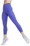 Nike Women's Go Firm-support High-waisted 7/8 Leggings With Pockets In Lapis/black