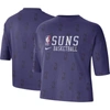 Nike Women's  Purple Phoenix Suns Allover Nba Logo Boxy T-shirt In Purple