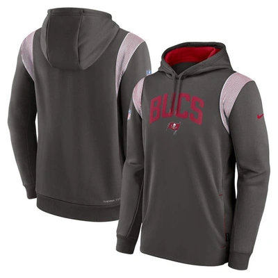 Nike Men's  Therma Athletic Stack (nfl Tampa Bay Buccaneers) Pullover Hoodie In Grey