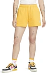 Nike Women's  Sportswear Club Fleece Mid-rise Shorts In Yellow