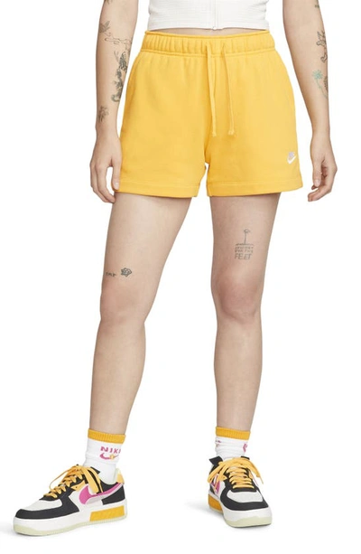Nike Women's  Sportswear Club Fleece Mid-rise Shorts In Yellow
