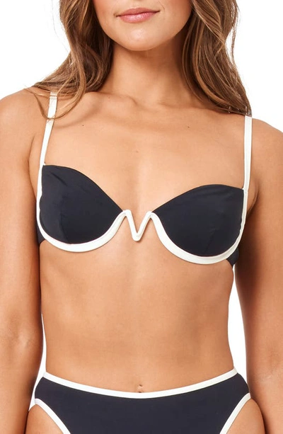 L*space Nico Underwire Bikini Top In Black Cream