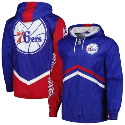Mitchell & Ness Men's  Royal Philadelphia 76ers Undeniable Full-zip Windbreaker Jacket